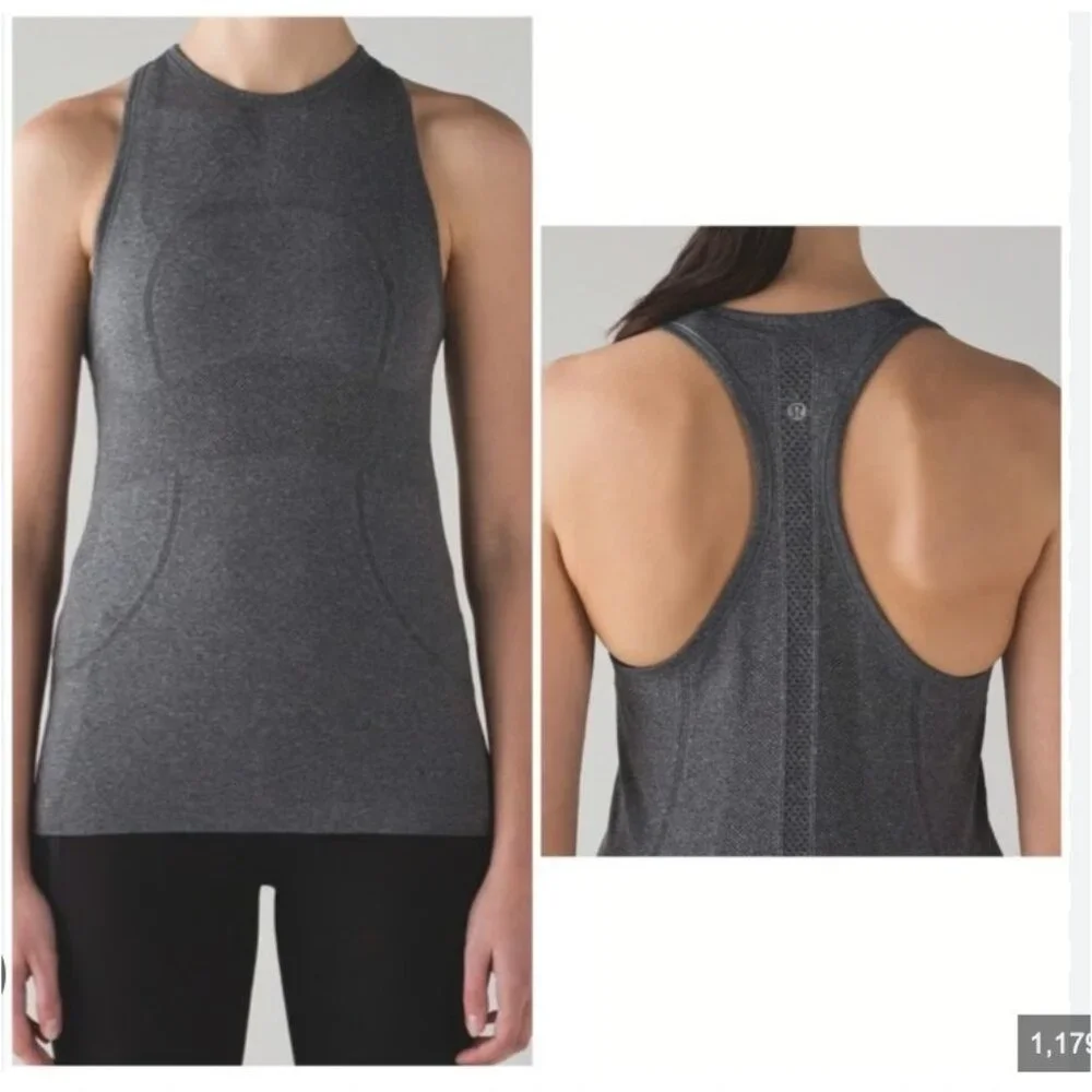 Lululemon Swiftly Tech Tank Top Womens 8 Gray Racerback Athletic Workout Gym